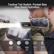 Load image into Gallery viewer, WUBEN L50 Rechargeable Flashlights, USB Tactical flashlights 1200 high lumens, Super Bright IP68 Waterproof LED flashlights, EDC Pocket Flashlights 5 Modes for Emergency, Rescue, Inspection, Hunting