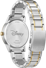 Load image into Gallery viewer, Citizen Eco-Drive Disney Sorcerer’s Apprentice Mickey Two Tone Stainless Steel Watch, 3 Hand, Luminous, 40mm (Model: FE7064-71W)