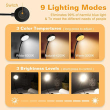 Load image into Gallery viewer, Rechargeable Book Reading Light - Adjustable Brightness, 3 Color Temperatures, 30+ Hours Runtime - Eye Care 10 LED Lamp for Reading for Bed