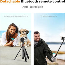 Load image into Gallery viewer, K&F Concept 63'' Magnetic Phone Selfie Stick Tripod, Lightweight Cellphone Holder and Camera Stand with Wireless Remote, Compatible with iPhone 15/14/13/12 Series and All Phones