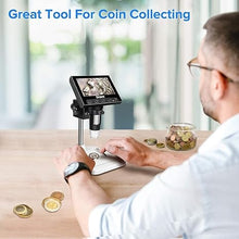 Load image into Gallery viewer, Coin Microscope, Dcorn 4.3" LCD Digital Microscope for Coin Collection Supplies,10X-1000X Coin Magnifier with 8 Adjustable LED Lights for Kids/Adults Coin Error Observation, Windows Compatible