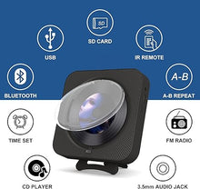 Load image into Gallery viewer, Portable CD Player with Bluetooth Desktop CD Player for Home CD Music Players with Remote Control,Timer,Built-in Dual Speakers with LED Display Home Audio Boombox FM Radio (Black)
