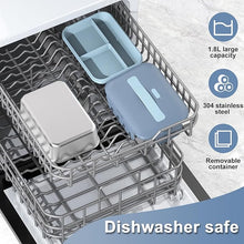 Load image into Gallery viewer, Electric Lunch Box Food Heater, 1.8L Heated Lunch Box for Adults for Car Truck, 12V/24V/110V/220V Portable Food Warmer Lunch Box, 100W Heating Lunchbox for Work (Blue)