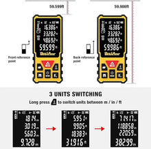 Load image into Gallery viewer, Laser Measurement Tool,DEGLASERS 328 Feet Laser Measure with Dual Angle Display,M/in/Ft/ft+in Unit Switching,Laser Distance Meter for Measure Angle,Distance,Area and Volume,Pythagorean Mode