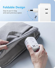 Load image into Gallery viewer, LENCENT European Travel Plug Adapter, PD 45W Type C Foldable Power Plug with 4 Outlet, USB Fast Charger Adaptor, Travel Essentials for US to Most of Europe EU Spain Italy France, Cruise Ship Approved
