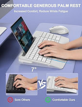 Load image into Gallery viewer, Wireless Keyboard and Mouse Combo, Ergonomic Keyboard with Wrist Rest, Phone Holder, Sleep Mode, 2.4G Lag-Free Rechargeable Compact Silent Cordless Keyboard Mouse for Windows, Mac, Laptop, PC (White)
