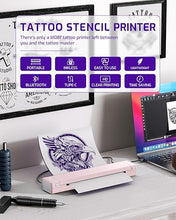 Load image into Gallery viewer, Phomemo M08F Ultra Wireless Tattoo Stencil Printer, Stencil Printer for Tattooing, Thermal Tattoo Printer for Tattoo Artists & Beginners,Compatible with Tablet,Smartphone & PC, Pink
