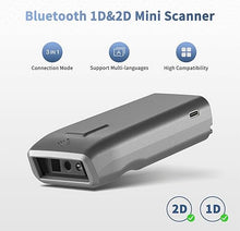 Load image into Gallery viewer, NetumScan Mini QR Bluetooth Barcode Scanner, 3-in-1 Automatic 1D 2D Wireless Barcode Reader for Inventory, Small Bar Code Scanner for POS, Computer, Tablet, iPhone, iPad, iOS, Android