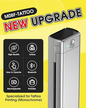 Load image into Gallery viewer, Phomemo M08F Tattoo Stencil Printer Bluetooth, Inkless Tattoo Printer Machine with 10pcs Tattoo Transfer Paper, Portable Stencil Printer for Tattooing, Compatible with Smartphone & PC, Silver