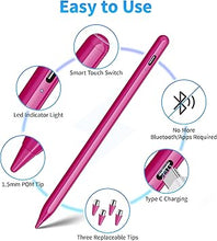 Load image into Gallery viewer, DRYMOKINI Stylus Pen, Active Stylus Pen Touch Screens Compatible for Android and iOS Tablet/Phones, Rechargeable Universal Stylus Pencil Compatible for A-pple/i-Pad/Phone Tablet, BabyPink