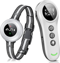 Load image into Gallery viewer, 2-in-1 Dog Shock Collar & Dog Bark Collar - Smart Anti Barking Dog Training Collar with 5 Adjustable Sensitivity & 3300FT Remote for All Breeds IP67 Waterproof Rechargeable E-Collar (White)