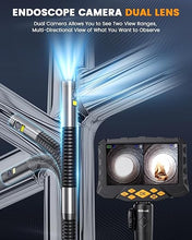 Load image into Gallery viewer, Oiiwak 5" IPS Dual Lens Articulating Borescope, Endoscope Camera with Light 2-Way 1080P Inspection Camera 0.33'' Snake Camera Bore Scope Camera for Wall Automotive Aircraft Plumbing House