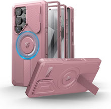 Load image into Gallery viewer, Dexnor for Samsung Galaxy S25 Ultra Case with Camera Cover & Adjustable Kickstand & Built-in Screen Protector, Magnetic Rugged Shockproof Bumper Cases Heavy-Duty Protective Cover (2025),Peony Pink