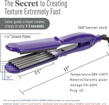 Load image into Gallery viewer, MBHAIR Ceramic Crimper Iron for Volumizing Fluffy Hairstyle, Corrugation Crimper Hair Iron, Anti Static Ceramic Hair Crimping Iron Adjust Temperature (Purple)