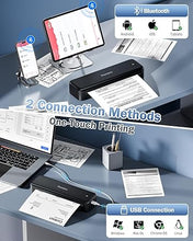 Load image into Gallery viewer, Phomemo M834 Ultra Portable Printer Wireless for Travel, Bluetooth Thermal Printer 8.5" x 11"&A4, Compatible with iOS,Android & PC,Inkless Mobile Printer for Travel,Office,School,Home,Black