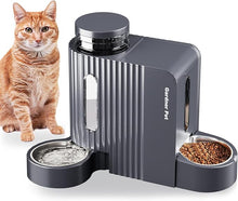 Load image into Gallery viewer, Gardner Pet Automatic Gravity Cat Food Feeder and Water Dispenser Stainless Steel Two-in-One Set Large Capacity Dispenser for Pets Dogs, Puppies, Kittens, Rabbits