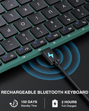 Load image into Gallery viewer, ProtoArc Foldable Bluetooth Keyboard, XK01 Folding Wireless Portable Keyboard with Number Pad, Full-Size Travel Keyboard for Windows iOS Android Tablet Smartphone Laptop PC - Dark Green