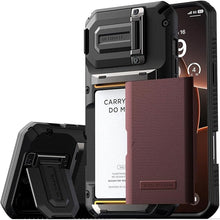 Load image into Gallery viewer, VRS DESIGN Damda Glide DuoGuard for iPhone 16 Pro Max Phone Case (2024), Premium Sturdy Fully Covered Camera Lens Protection Cover Card Holder Wallet Case (Metallic Red)