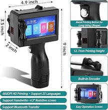 Load image into Gallery viewer, C10 Handheld Inkjet Printer Gun with Original Fast-Drying Ink Cartridge for Text QRCode Barcode Batch Number Label Image Expiry Date Portable Printer for Any Surface (Non-encrypted)