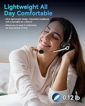 Load image into Gallery viewer, PC Headset with Mic, 3.5mm/USB C/USB Headphones with mic, Computer Headphones with Microphone Noise Canceling and in-line Control, for Teams Meetings Skype Zoom or at Home, All Day Comfort