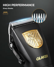 Load image into Gallery viewer, GLAKER Hair Clippers for Men Professional, Cordless Clippers for Hair Cutting, Mens Hair Clippers and Trimmer Kit for Barber with LED Display 15 Guide Combs