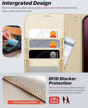 Load image into Gallery viewer, OCASE for iPhone 16 Pro Case Detachable Wallet Case with Card Holder, 2 in 1 Pu Leather Flip Folio with RFID Blocking Stand Wrist Strap Shockproof Phone Cover 6.3 Inch 2024, Gold
