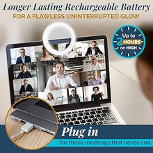 Load image into Gallery viewer, GearLight Selfie Ring Light for Computer or Phone - iPhone Compatible LED Lighting for Laptop Webcam, Video Recording - Rechargeable Circle Clip on Ringlight - Cute Stuff & Room Decor for Teen Girls