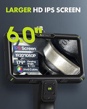 Load image into Gallery viewer, Anykit Borescope Camera with Light, 6" IPS Screen, Dual Lens Endoscope 1080P Plumbing Snake Inspection Camera with Split Screen, 32GB Card, Plumbing Snake Camera for Home (16.5FT)