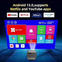 Load image into Gallery viewer, Cacacol P20 Pro 4K LED Projector 1080p Full HD 700 ANSI Lumen, Amlogic T950S 2GB 16GB WiFi 6 Bluetooth Airplay Miracast, Built-in Speaker, Android TV 13.0 English OS
