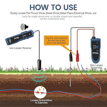 Load image into Gallery viewer, Underground Wire Locator, Cable Tester F02 Pro with Rechargeable 1100mAh Battery for Locate Wires and Control Wires Cables Pet Fence Wires