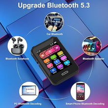 Load image into Gallery viewer, 64GB Mp3 Player Bluetooth 5.3 with 2.4" Full Touch Screen,ZOLQX Portable Digital Music Player with Speaker,FM Radio, HiFi Lossless Sound, Voice Recording e-Book, Support up to 128GB (Black)