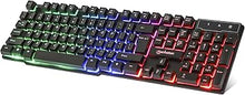 Load image into Gallery viewer, MANHATTAN Wired Membrane Gaming Keyboard – with Backlit RGB LED, USB-A Connection, Quiet Keystrokes, 12 Multimedia Function Keys - for Computer, PC, Desktop, Gamer – 3 Yr Mfg Warranty - 180603
