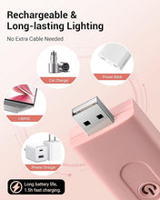 Load image into Gallery viewer, DEWENWILS USB Rechargeable Book Light for Reading in Bed, Clip-on LED Reading Lamps Portable Bookmark Lights for Kids, Book Lovers, 4 Brightness Adjustable for Eye Protection (Light Pink)