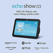 Load image into Gallery viewer, Amazon Echo Show 8 (newest model), With Spatial Audio, Smart Home Hub, and Alexa, Charcoal
