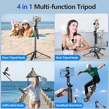 Load image into Gallery viewer, Auto Face Tracking Tripod 360° Rotation with Stand, 70.9" Motion Sensor Phone Tripod Stand, No App, Gesture Control, Smart Face Body Auto Tracking Selfie Stick Tripod for Video/Live Streaming