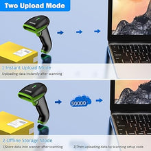 Load image into Gallery viewer, Symcode Wireless Bluetooth Barcode Scanner,Bluetooth & USB Wired & 2.4G Wireless Connection Ergonomics Handheld Barcode Scanner Reader, 2D 1D QR Code Automatic Fast Precise scanning Scanner