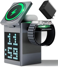 Load image into Gallery viewer, Vivilumens Wireless Charger Speaker, Pixel Art Bluetooth Speaker with LED Display, Digital Alarm Clock, Multi-Function 6-in-1 Magnetic Wireless Charger for Teen Girl Boy Fashion Gifts