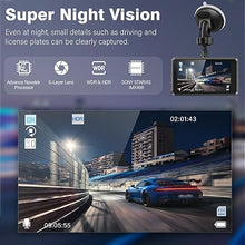 Load image into Gallery viewer, 2K Dual Dash Camera for Cars, Free 64G SD Card, FHD 2K+1080P Dash Cam Front and Rear, 3.2'' IPS Screen, 176° Wide Angle Dashcam, 24H Parking Monitor, G-Sensor, Loop Recording, Night Vision, WDR