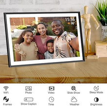 Load image into Gallery viewer, Frameo 15.6 Inch Large Digital Picture Frame WiFi Electronic Smart Digital Photo Frame 32GB 1920 * 1080 IPS Touch Screen Wall Mountable Auto-Rotate iOS Android Easy Setup to Photo or Video Best Gift