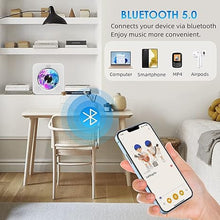Load image into Gallery viewer, Gueray Portable CD Player with Bluetooth, Desktop CD Music Players for Home Built-in Double HiFi Sound Speakers, Support AUX&USB Headphone Jack, FM Radio Boombox, LCD Screen Display for Kids Gift