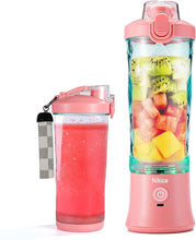 Load image into Gallery viewer, Nikice Portable Blender, Personal Blender for Shakes and Smoothies, 20 Oz BPA Free Cup, Waterproof Blender with USB Rechargeable can crushes ice (Pink)