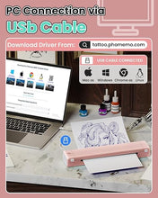 Load image into Gallery viewer, Phomemo M08F Bluetooth Tattoo Stencil Printer, Thermal Tattoo Printer with 10pcs Tattoo Transfer Paper, Tattoo Transfer Machine for Tattoo Artists & Beginners, Compatible with Phone, Tablet & PC