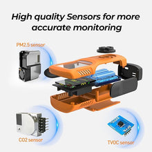 Load image into Gallery viewer, 6-in-1 Air Quality Monitor Indoor Air Quality Detector Portable AQI Tester Detect CO2 PM2.5 PM10 HCHO TVOC Meter for Cars,Homes,Schools,Offices