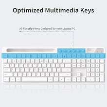 Load image into Gallery viewer, Wireless Keyboard and Mouse Combo, MARVO 2.4G Ergonomic Wireless Computer Keyboard with Phone Tablet Holder, Silent Mouse with 6 Button, Compatible with MacBook, Windows (White)