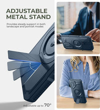 Load image into Gallery viewer, Dexnor for Samsung Galaxy S25 Case with Camera Cover & Adjustable Kickstand & Built-in Screen Protector, Magnetic Rugged Shockproof Bumper Cases Heavy-Duty Magnetic Protective Cover (2025),Navy Blue