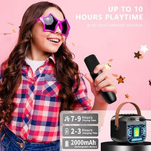 Load image into Gallery viewer, Karaoke Machine for Kids Adults, Portable Bluetooth Speaker with 2 Wireless Microphones, Portable Speaker Mini Karaoke Microphone for Home Party Christmas Birthday Gift for Girls Boys