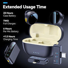 Load image into Gallery viewer, Wireless Lavalier Microphone for iPhone/Android/Camera/Laptop/iPad, 48KHz 24Bit, 200ft Range, Noise Cancellation, 25H Battery for Video Recording, Streaming, Podcast