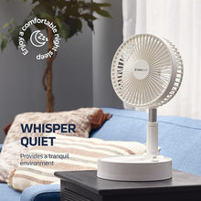 Load image into Gallery viewer, Foldable Fan, Oscillating 4 Speed Portable Fan Adjustable Height 14”–40", Remote Controlled folding Fan with 10,000 mAh Rechargeable Battery, Quiet Floor Fan For Bedroom, Great Fan For Travel
