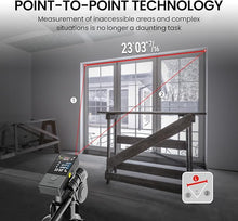 Load image into Gallery viewer, Laser Measuring Tool with Visual Aligning Indicator, MiLESEEY D9 Pro 330Ft Professional Laser Measurement Tool w/IPS Touchscreen Interface,P2P | Live Angle Display | APP Sync Laser Tape Measure