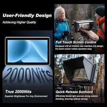 Load image into Gallery viewer, VILTROX DC-X2 6" Camera Field Monitors for DSLR Touchscreen Camera Monitor 4k HDMI Video External Monitor for Sony Canon Nikon 2000nits 3D LUT 1920x1080 IPS with Sunshield 2200 MAh Battery